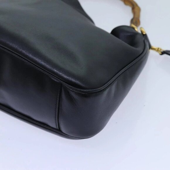 GUCCI Bamboo Hand Bag Leather 2way Black 001 2113 1638 Auth yk11916 - Picture 5 of 16